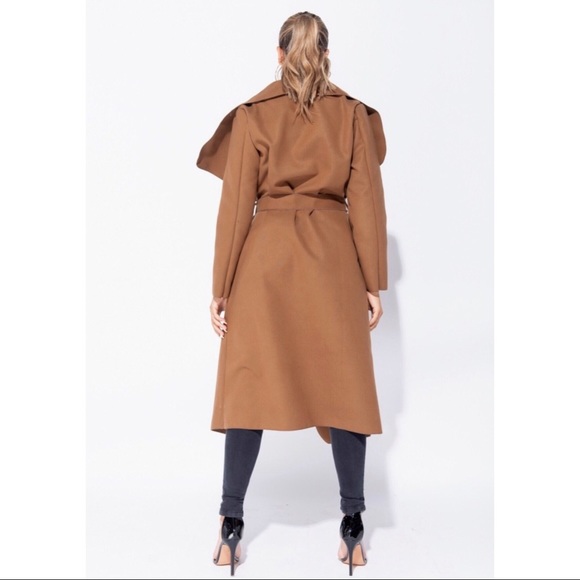 New Arrival!!! Oversized Belted Waterfall Coat - Picture 9 of 10